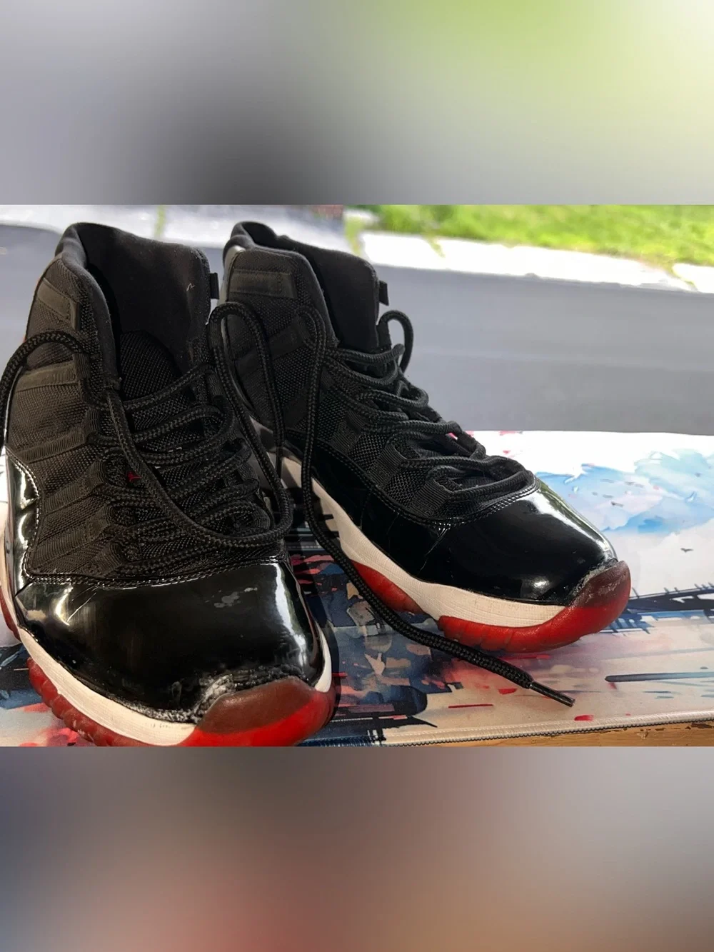 Jordan Black and Red Retro High-Top Sneakers